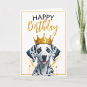 Gelukkige gouden en zwarte Dalmatische verjaardag Kaart (Voorkant)