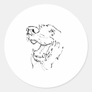 Gelukkige Gouden Retriever Koffiemok Inkt Illustra Ronde Sticker