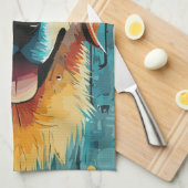 Gelukkige Gouden Retriever Mam Theedoek (Quarter Fold)