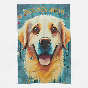 Gelukkige Gouden Retriever Mam Theedoek
