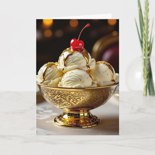 Gelukkige gouden verjaardag | Ice Cream Sundae Kaart (Voorkant)
