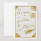Gelukkige Gouden Verjaardag Typografie Goud Ontwer (Voorkant / Achterkant)