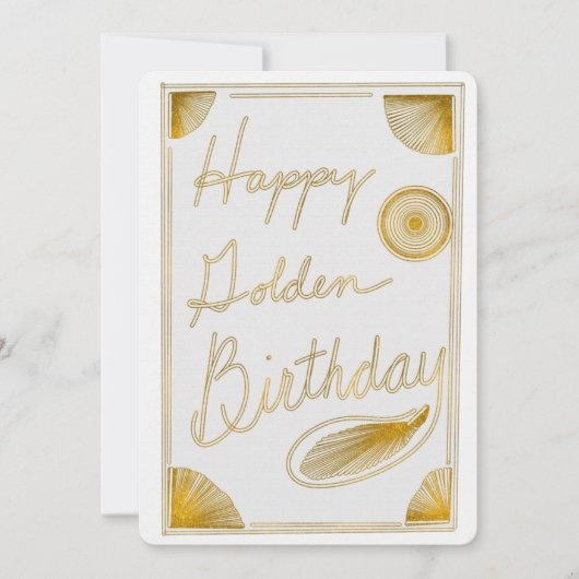 Gelukkige Gouden Verjaardag Typografie Goud Ontwer (Voorkant)