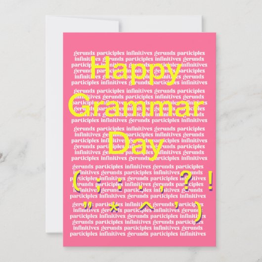 Gelukkige grammatica dag feestdagenkaart (Voorkant)