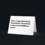 gelukkige grappige hanukkah chanukkah spelling feestdagen kaart<br><div class="desc">gelukkige grappige hanukkah chanukkah spelling</div>