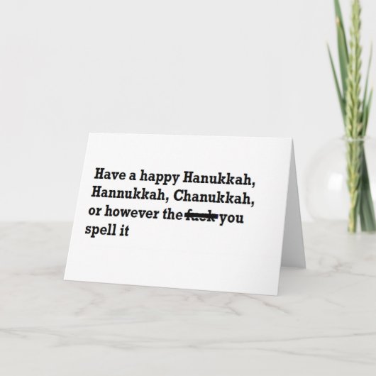 gelukkige grappige hanukkah chanukkah spelling feestdagen kaart (Voorkant)