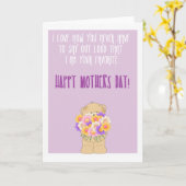 Gelukkige grappige moederdag kaart (Gele Bloem)