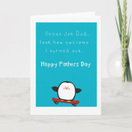 Gelukkige grappige vadersdag met pinguïnkaart kaart
