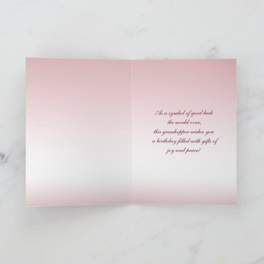 Gelukkige Grasshopper verjaardag Kaart (Binnen)