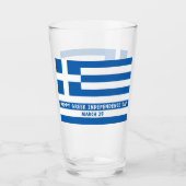 Gelukkige Griekse Onafhankelijkheidsdag Griekse vl Glas (Voorkant)