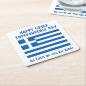 Gelukkige Griekse Onafhankelijkheidsdag Griekse vl Kartonnen Onderzetters (Schuin)
