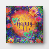 Gelukkige grillige bloemenvrolijke inspiratie fotoplaat (Voorkant)