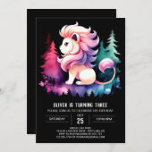 Gelukkige grillige leeuwenverjaardag kaart (Voorkant / Achterkant)