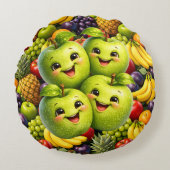 Gelukkige groene appels rond kussen (Voorkant)