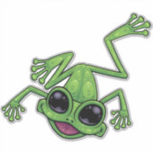 Gelukkige Groene Boom Kikker Sticker (Voorkant)
