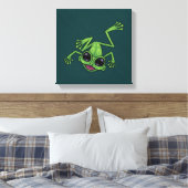 Gelukkige Groene Boomkikker Canvas Afdruk (Insitu (Slaapkamer))