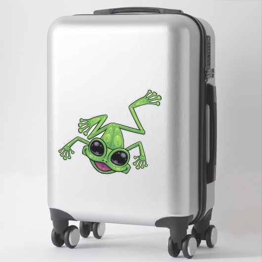 Gelukkige Groene Boomkikker Sticker (Koffer)