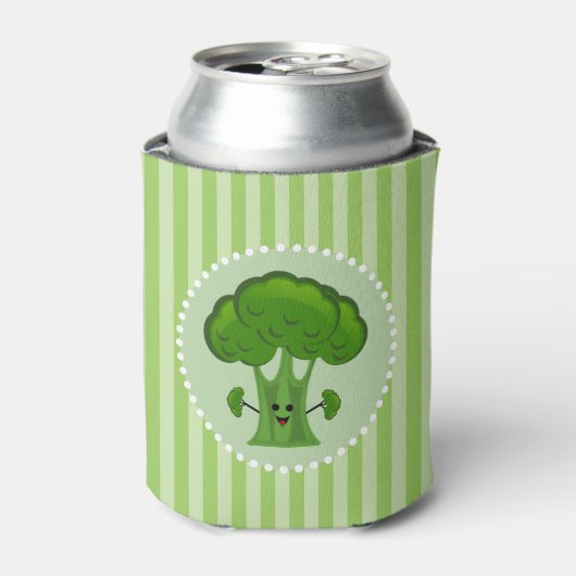 Gelukkige Groene Broccoli Blikjeskoeler (Blikje Voorkant)