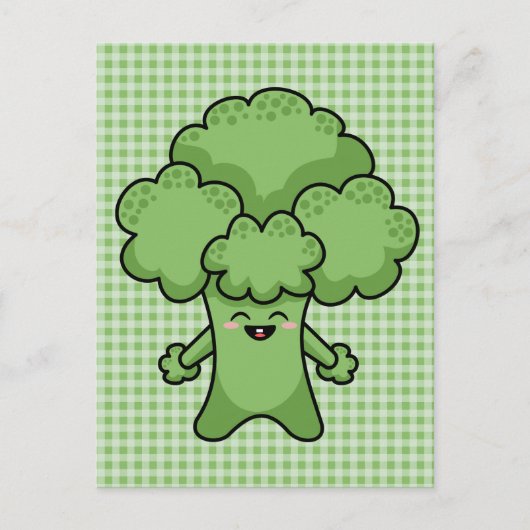 Gelukkige Groene Broccoli Briefkaart (Voorkant)