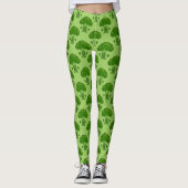 Gelukkige Groene Broccoli Leggings (Voorkant)