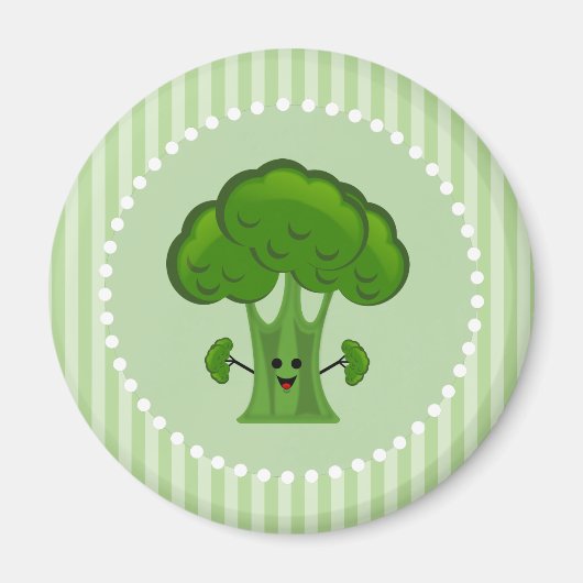 Gelukkige Groene Broccoli Magneet (Voorkant)
