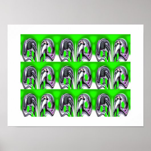 Gelukkige groene kunst poster (Voorkant)