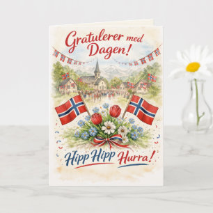 Gelukkige Grondwetdag Noorwegen - 17 Mei Syttende Kaart