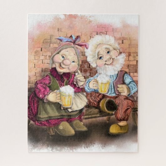 Gelukkige grootmoeder en grootvader Puzzle Legpuzzel (Verticaal)