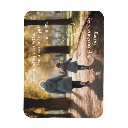 Gelukkige Grootouderdag Oma Walk in het Park Magneet (Verticaal)