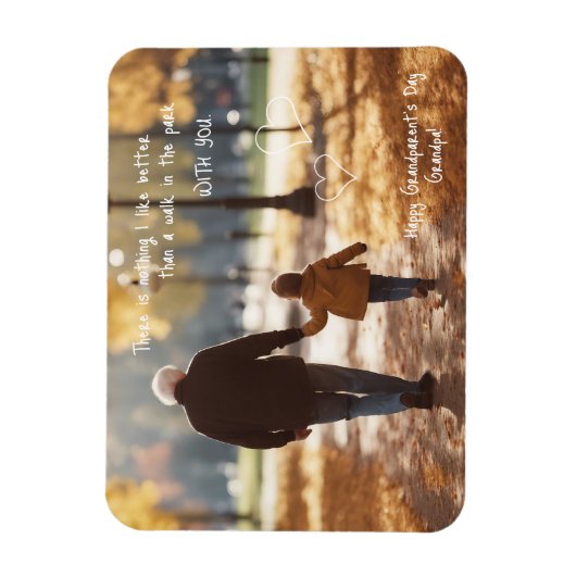 Gelukkige Grootouderdag Opa Walk in het Park Magneet (Verticaal)
