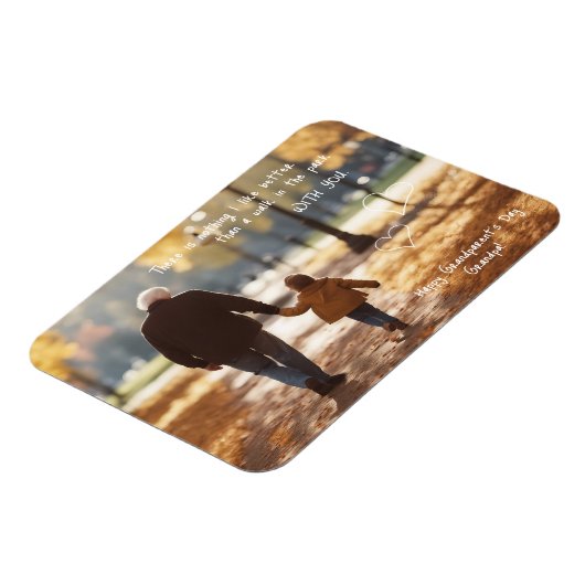 Gelukkige Grootouderdag Opa Walk in het Park Magneet (Linkerzijde)