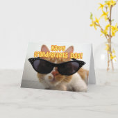 Gelukkige Grootouders Dag Oma - Cool Cat Kaart (Gele Bloem)