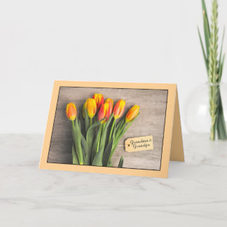 Gelukkige Grootouders Dag Oma Opa Tulpen Feestdagen Kaart