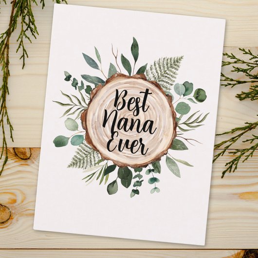 Gelukkige Grootouders Dag Rustiek Hout en Foliage Briefkaart