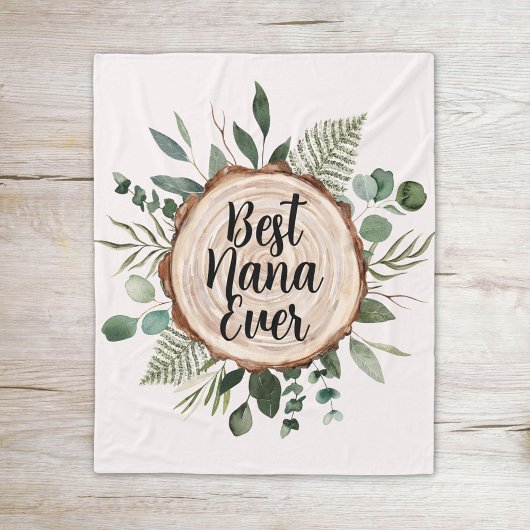 Gelukkige Grootouders Dag Rustiek Hout en Foliage Fleece Deken