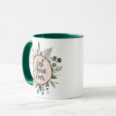 Gelukkige Grootouders Dag Rustiek Hout en Foliage Mok (Voorkant links)