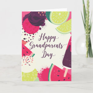 Gelukkige grootouders Dag Zoete Fruit en Traktatie Kaart