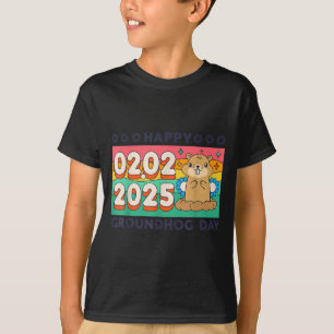 Gelukkige Groundhog-dag 2 februari 2025 Retro zons T-shirt