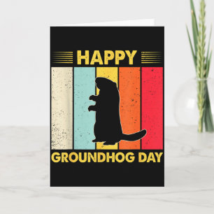 Gelukkige Groundhog-dag Grappige Ground Hog Knaagd Kaart