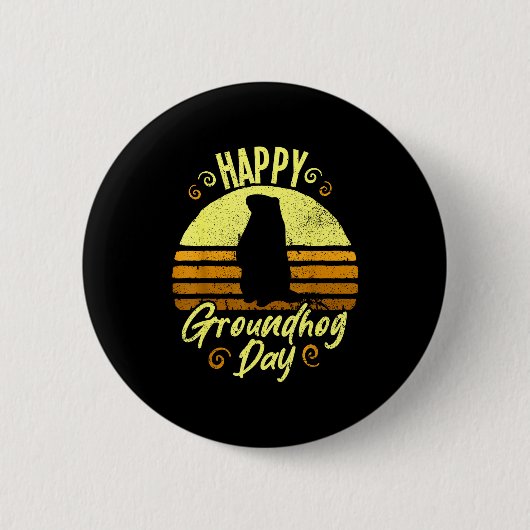 Gelukkige Groundhog-dag Grappige Groundhog Ronde Button 5,7 Cm (Voorkant)