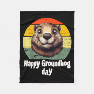 Gelukkige Groundhog Day 2025 Decoraties Humoristis Fleece Deken