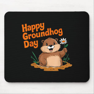 Gelukkige Groundhog Day 2025 Grappige Familie-uitr Muismat