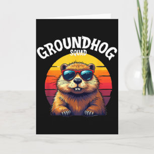 Gelukkige Groundhog Day 2025 Grappige Groundhog Sq Kaart