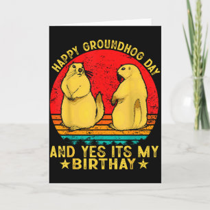 Gelukkige Groundhog Day 2025 Grappige Retro Marmot Kaart