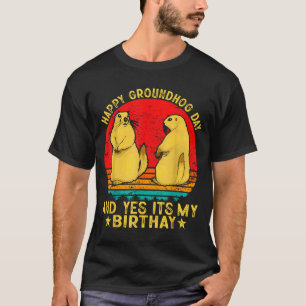 Gelukkige Groundhog Day 2025 Grappige Retro Marmot T-shirt