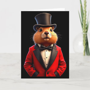 Gelukkige Groundhog Day 2025 Groundhog Herenhoed _ Kaart