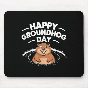 Gelukkige Groundhog Day 2025 Vrouwen Mannen Kinder Muismat