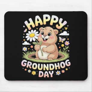 Gelukkige Groundhog Day 2026 Schattige Bosmarmot M Muismat