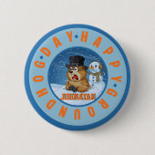 Gelukkige Groundhog Day Aangepaste Naam Grappig Ronde Button 5,7 Cm (Voorkant)