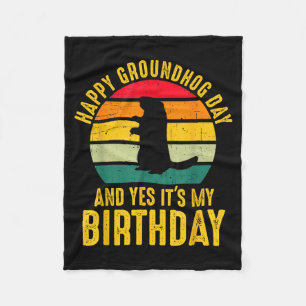 Gelukkige Groundhog Day En Ja Het Is Mijn Verjaard Fleece Deken